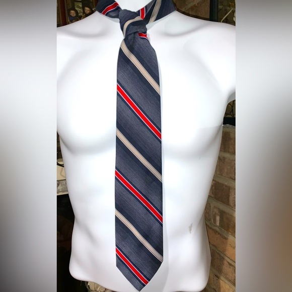 Ketch Vintage Striped tie Blue, Red and White - Picture 1 of 4